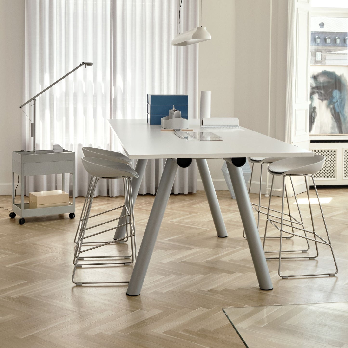 HAY About a Stool AAS 38 Barhocker Sitz Kunststoff recycelt Gestell Stahl