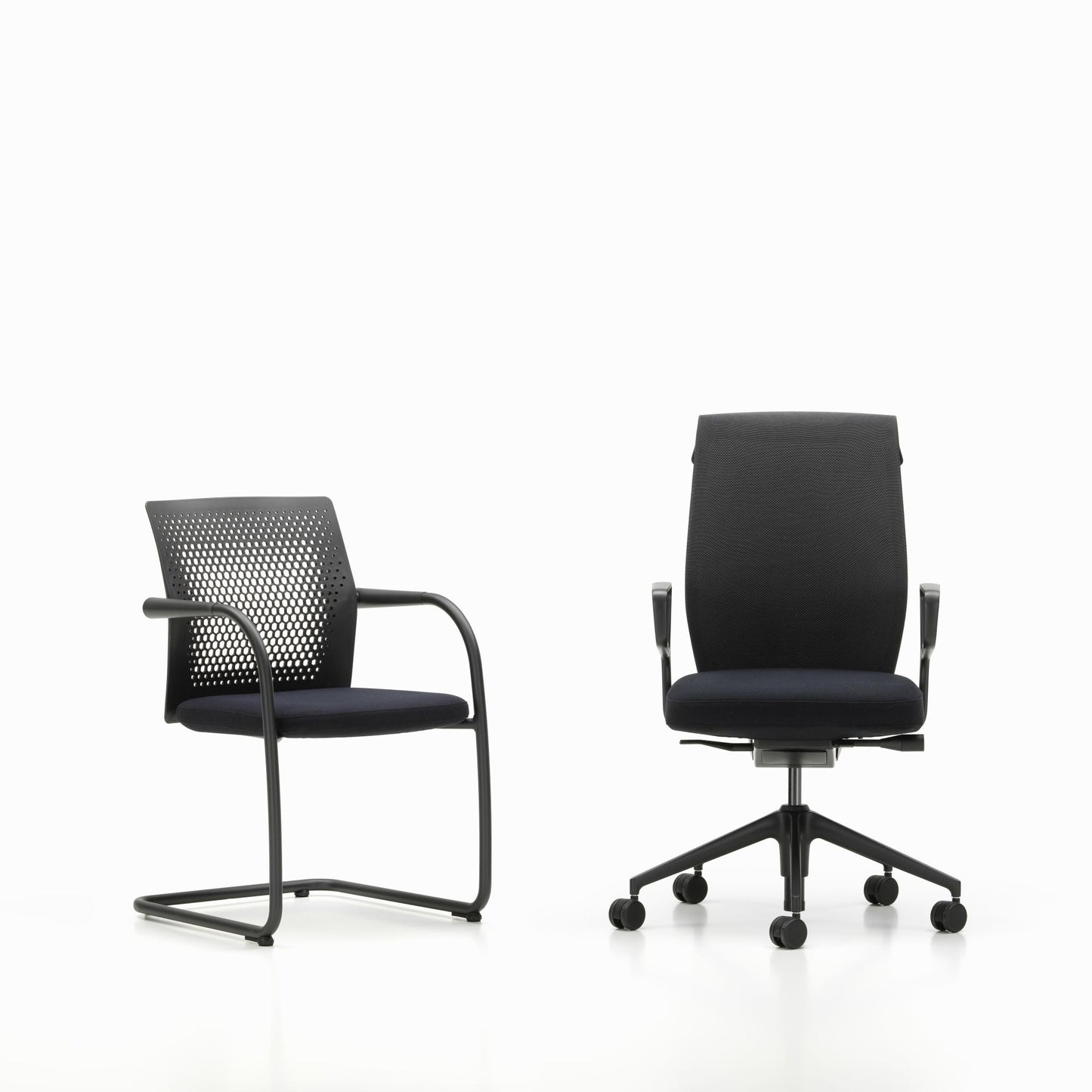 Vitra ID Visitor Air Freischwinger Kunststoffrücken gelocht wahlweise stapelbar