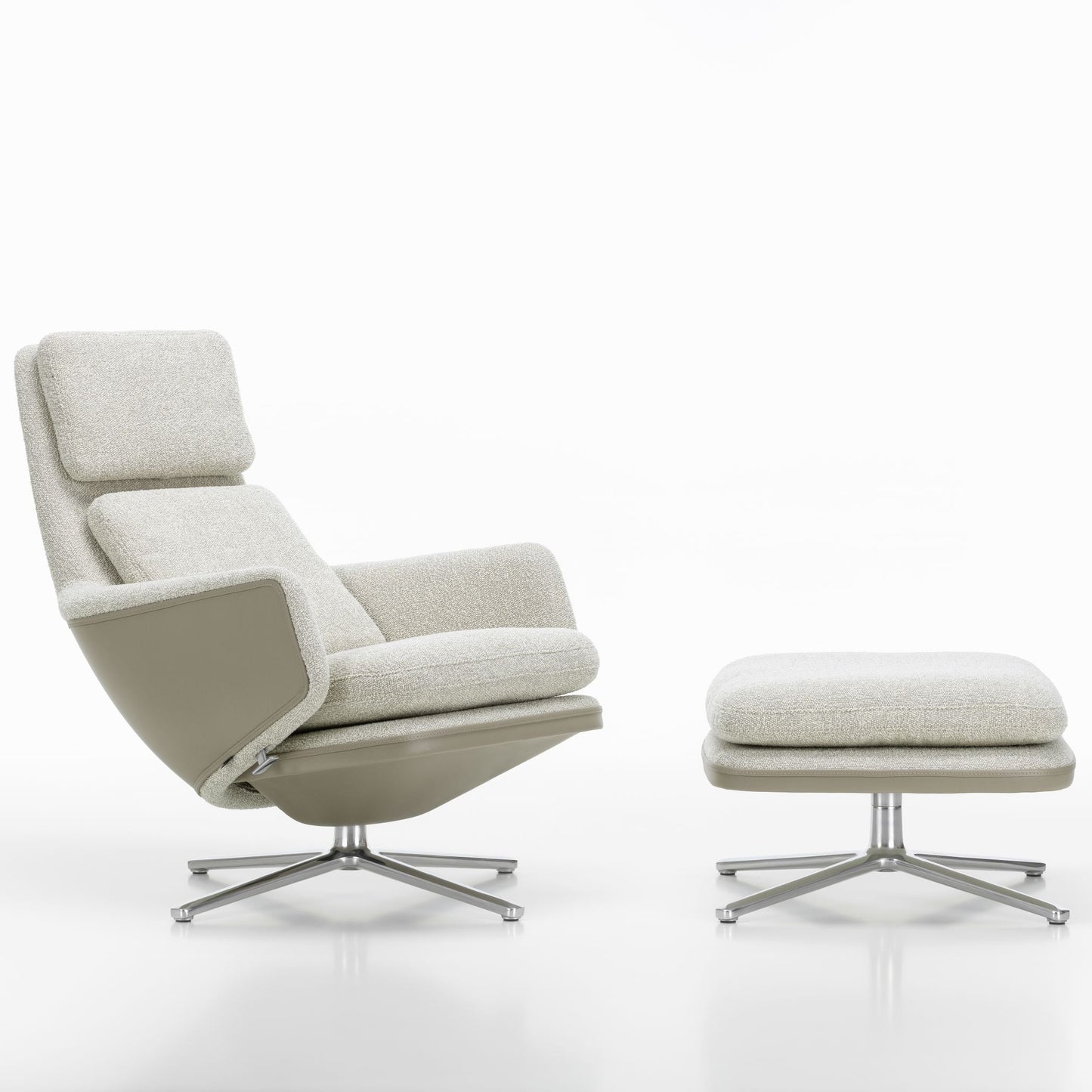 Vitra Grand Relax Loungesessel drehbar mit Ottoman hoher Sessel & Hocker