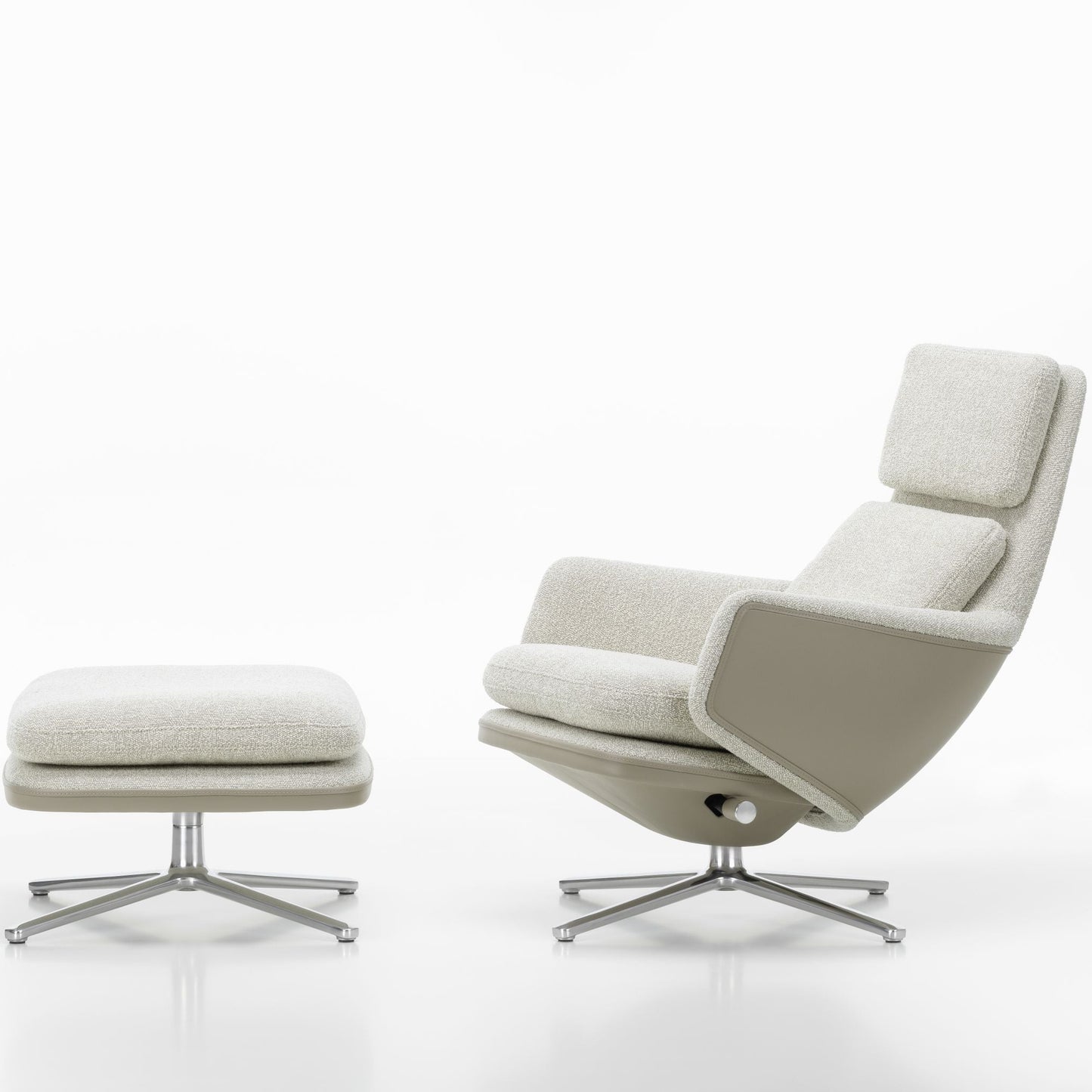 Vitra Grand Relax Loungesessel drehbar mit Ottoman hoher Sessel & Hocker