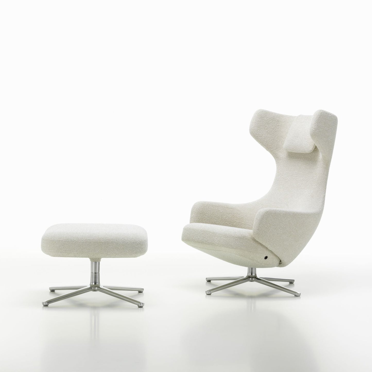 Vitra Grand Repos Loungesessel drehbar mit Ottoman Ohrensessel & Hocker