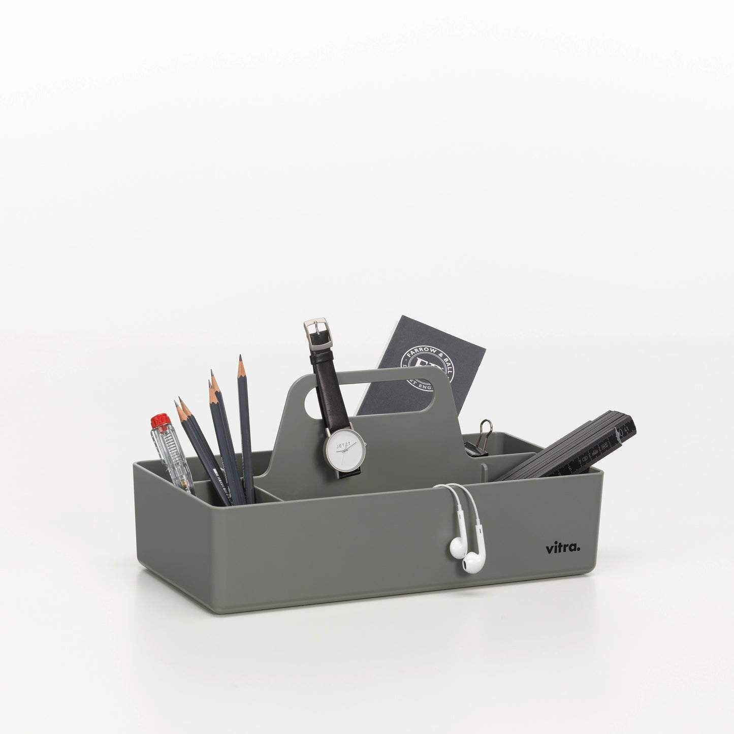 Vitra Toolbox RE Aufbewahrungsbox Kunststoff recycelt moosgrau