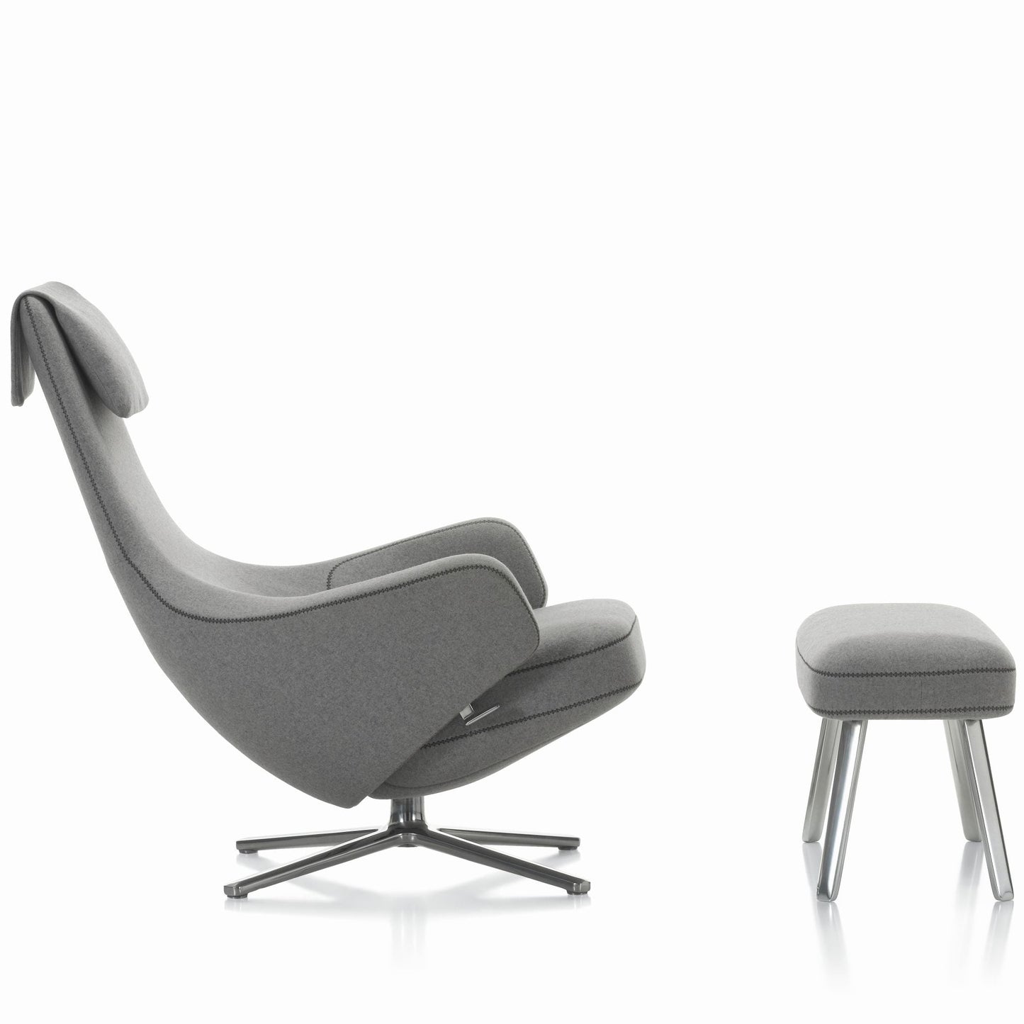 Vitra Repos Loungesessel drehbar mit Panchina hoher Sessel & Bank