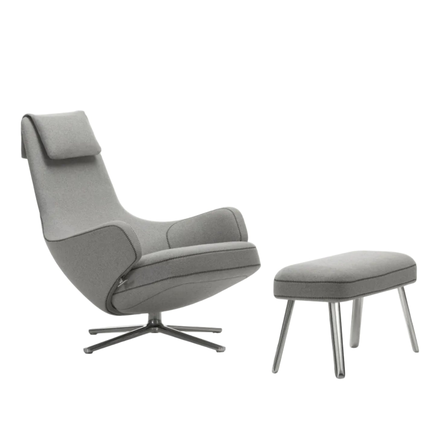 Vitra Repos Loungesessel drehbar mit Panchina hoher Sessel & Bank