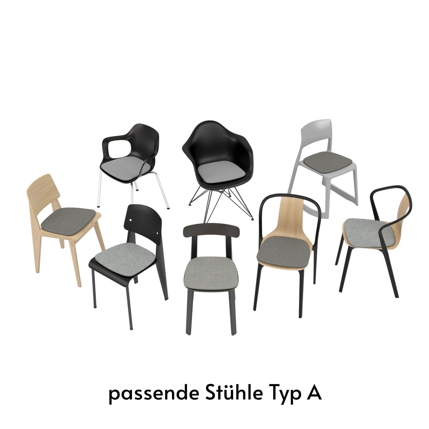 Vitra Soft Seats Sitzpolster 3er Set Sitzkissen Stoff Plano