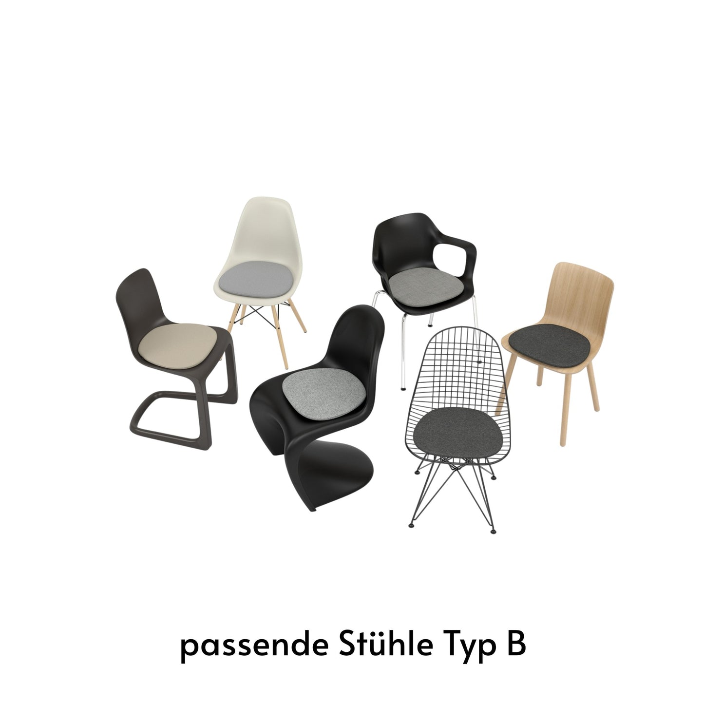 Vitra Soft Seats Sitzpolster 3er Set Sitzkissen Stoff Plano