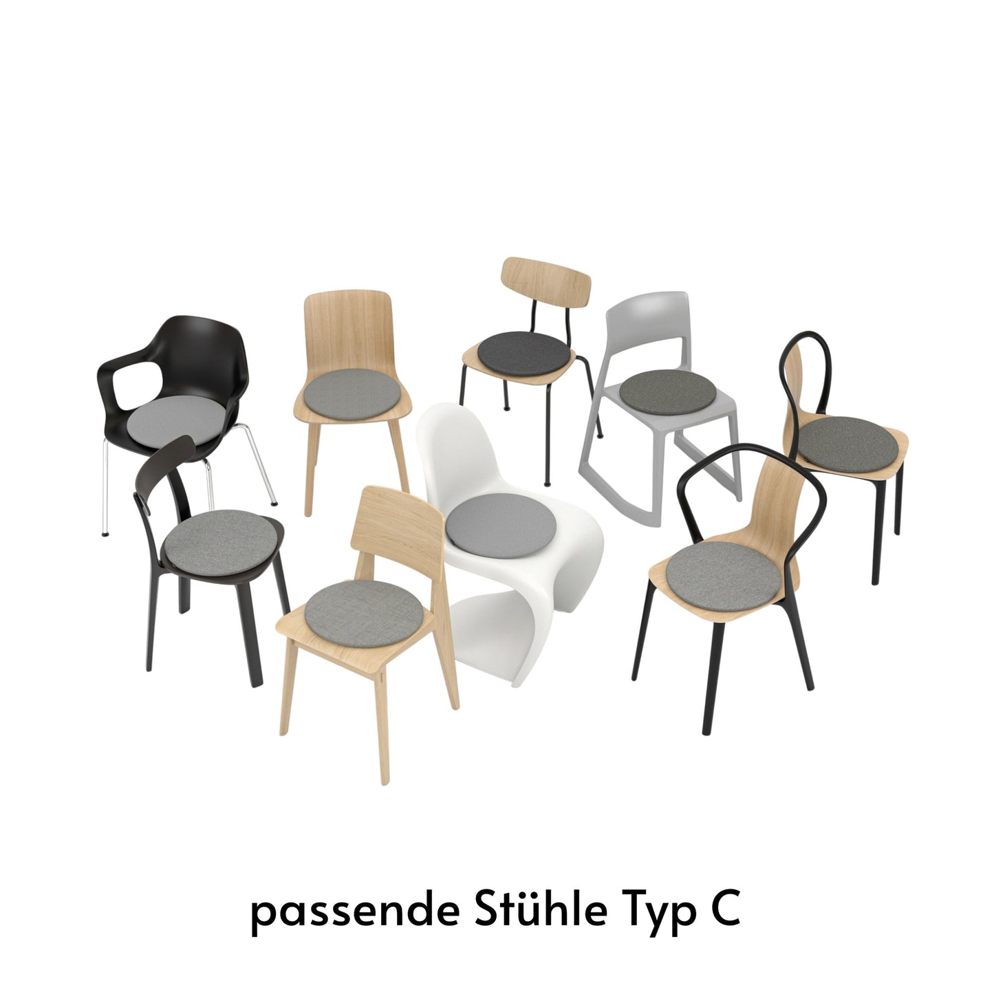 Vitra Soft Seats Sitzpolster 3er Set Sitzkissen Stoff Plano