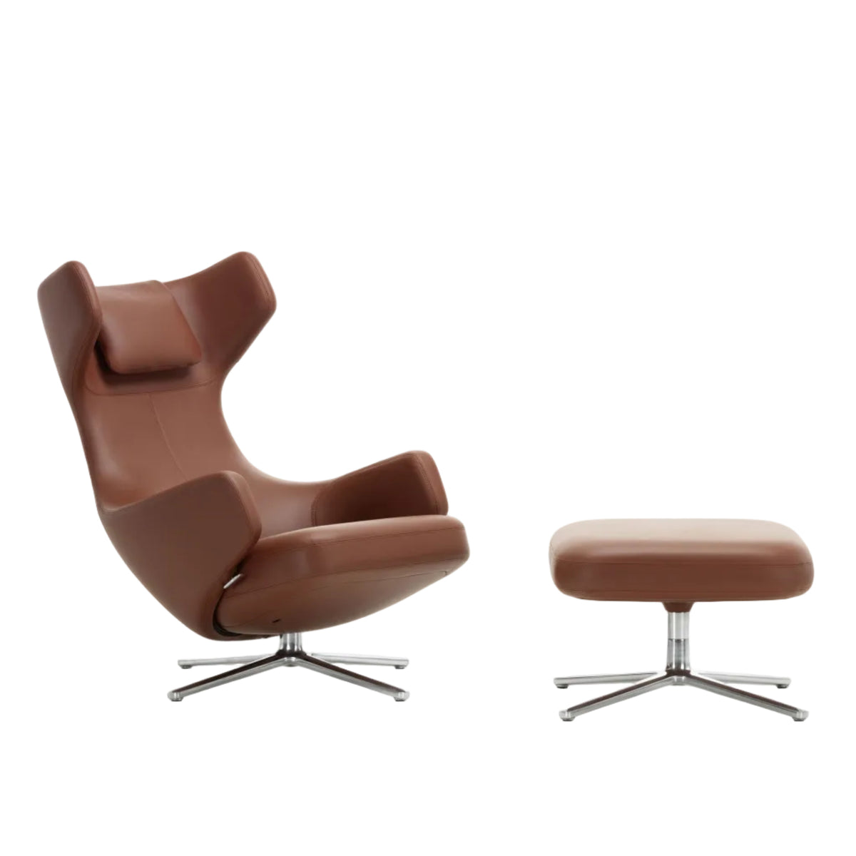Vitra Grand Repos Loungesessel drehbar mit Ottoman Ohrensessel & Hocker