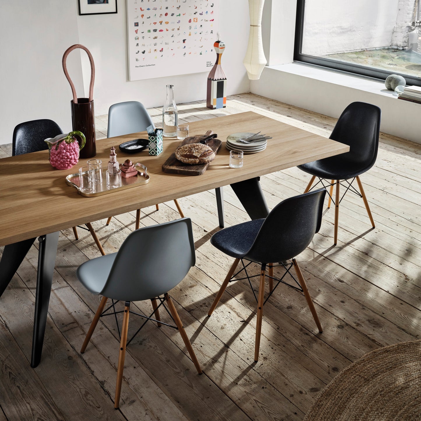 Vitra EM Table Besprechungstisch / Esstisch Holz und Metall