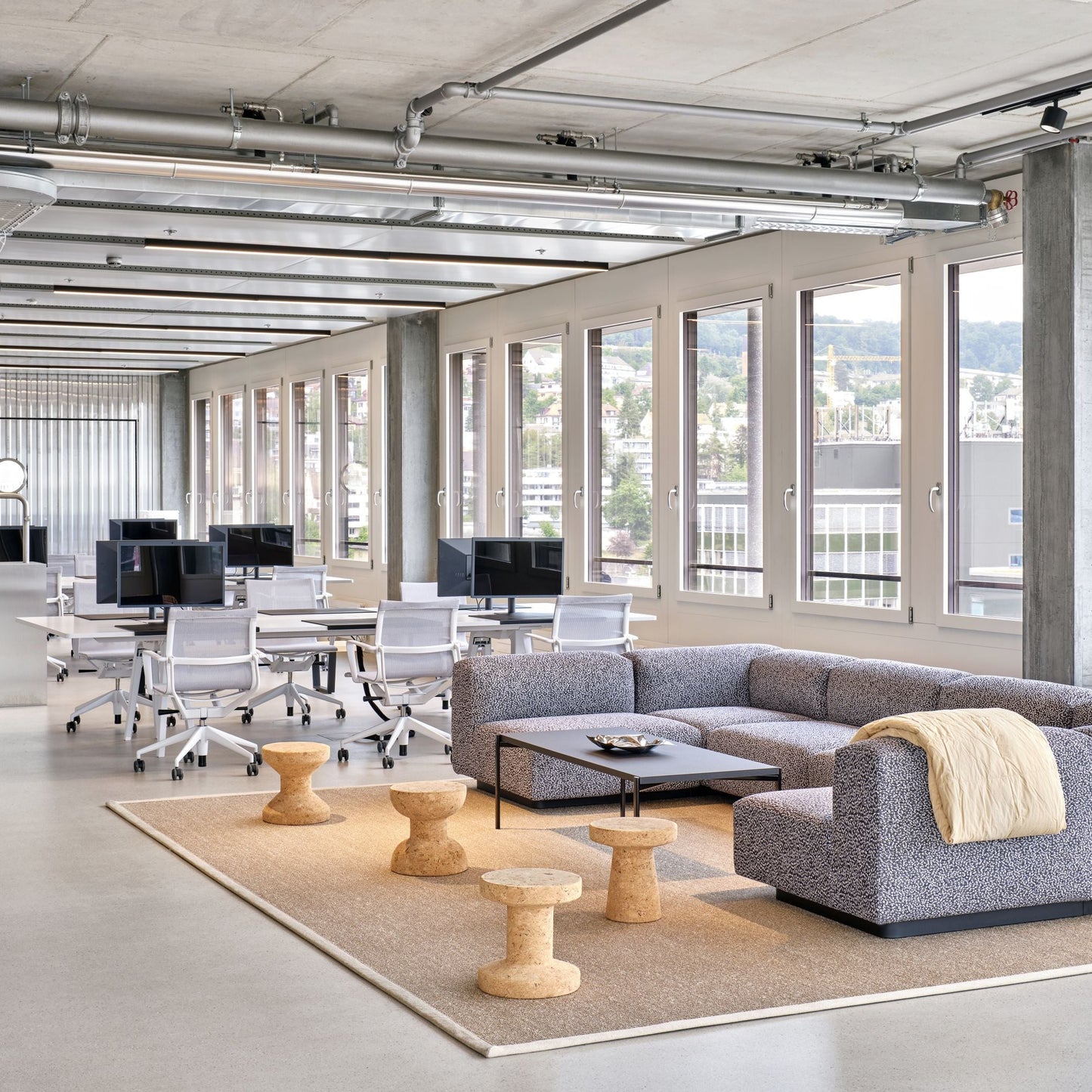 Vitra Cork Family Jasper Morrison Hocker Beistelltisch rund