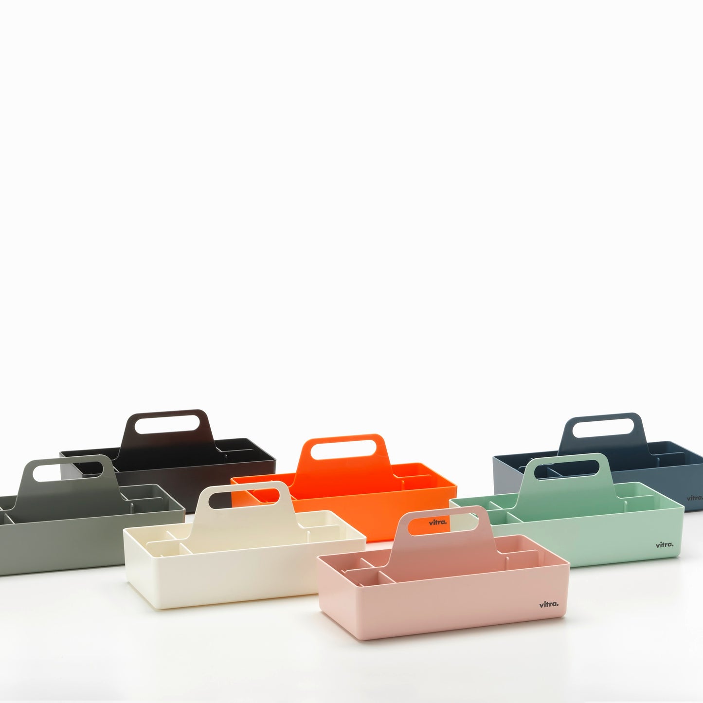 Vitra Toolbox RE Aufbewahrungsbox Kunststoff recycelt moosgrau