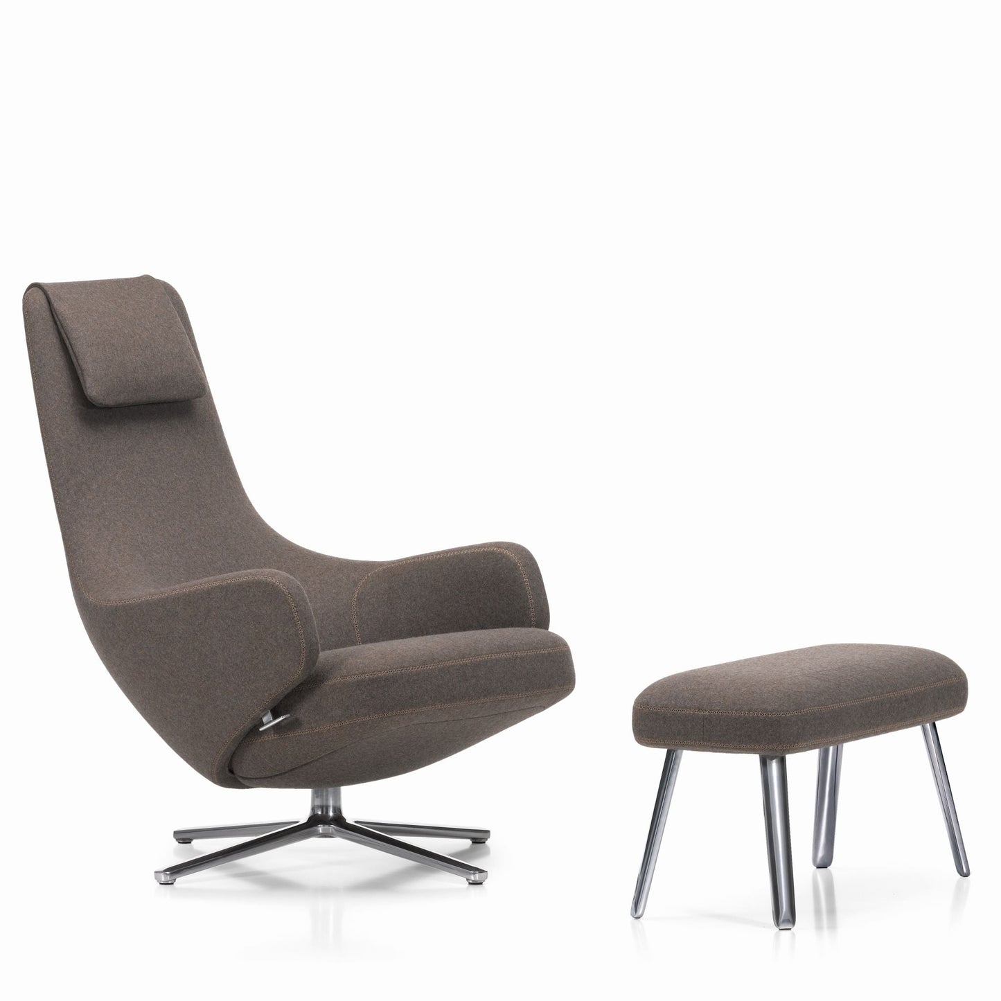 Vitra Repos Loungesessel drehbar mit Panchina hoher Sessel & Bank