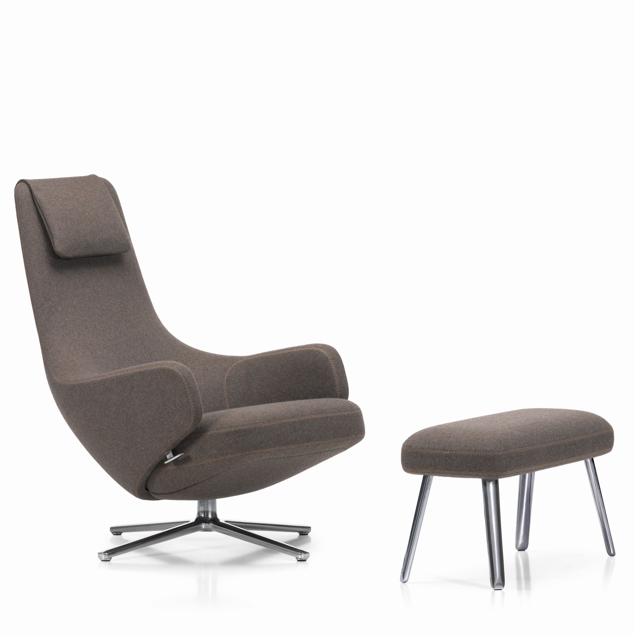 Vitra Repos Loungesessel drehbar mit Panchina hoher Sessel & Bank