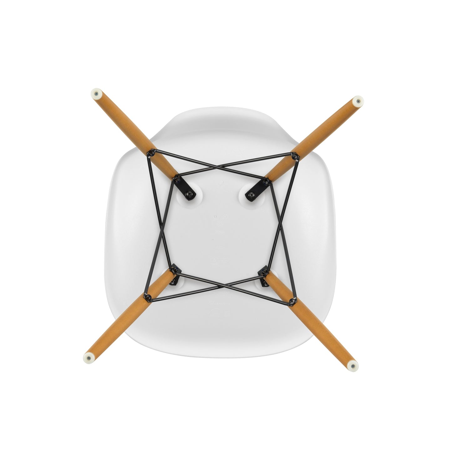 Vitra Eames Plastic Side Chair DSW Stuhl weiß, Gestell: Ahorn gelblich