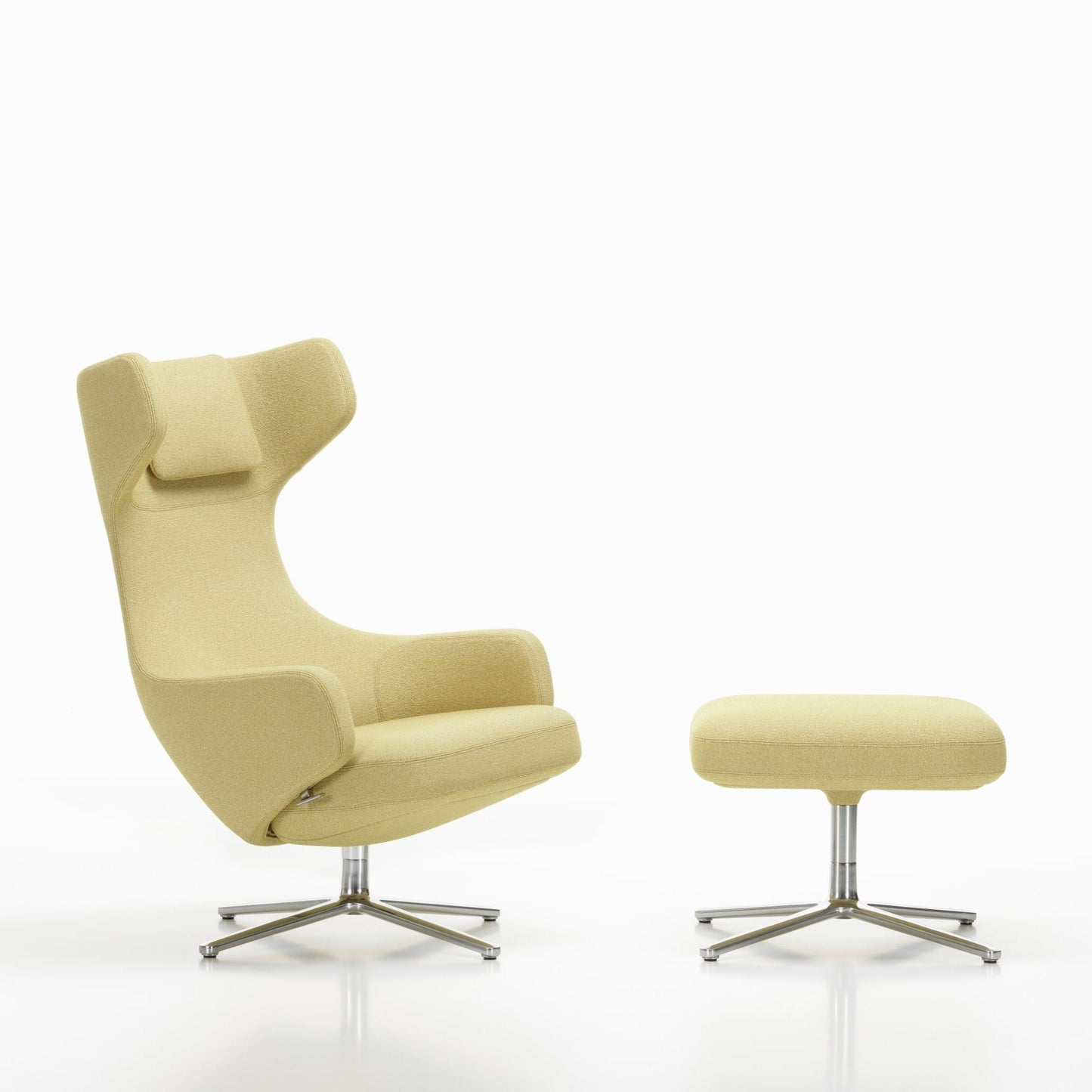 Vitra Grand Repos Loungesessel drehbar mit Ottoman Ohrensessel & Hocker