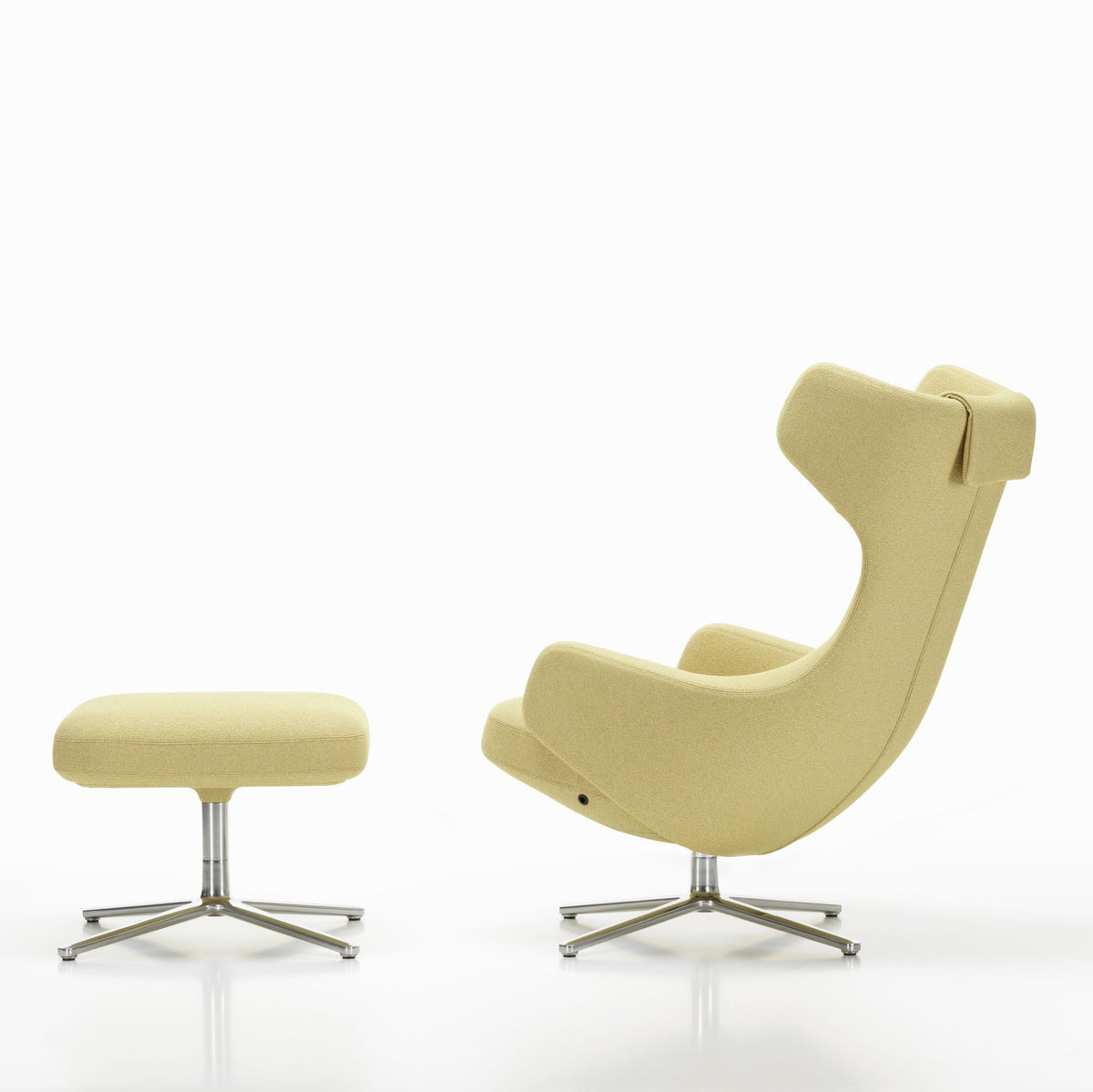 Vitra Grand Repos Loungesessel drehbar mit Ottoman Ohrensessel & Hocker