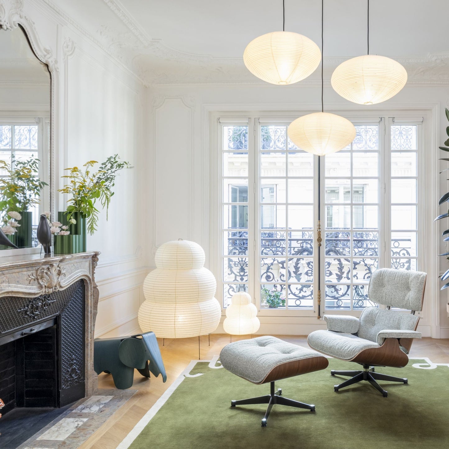 Vitra Eames Lounge Chair & Ottoman Relax-Sessel mit Hocker Stoff / Leder