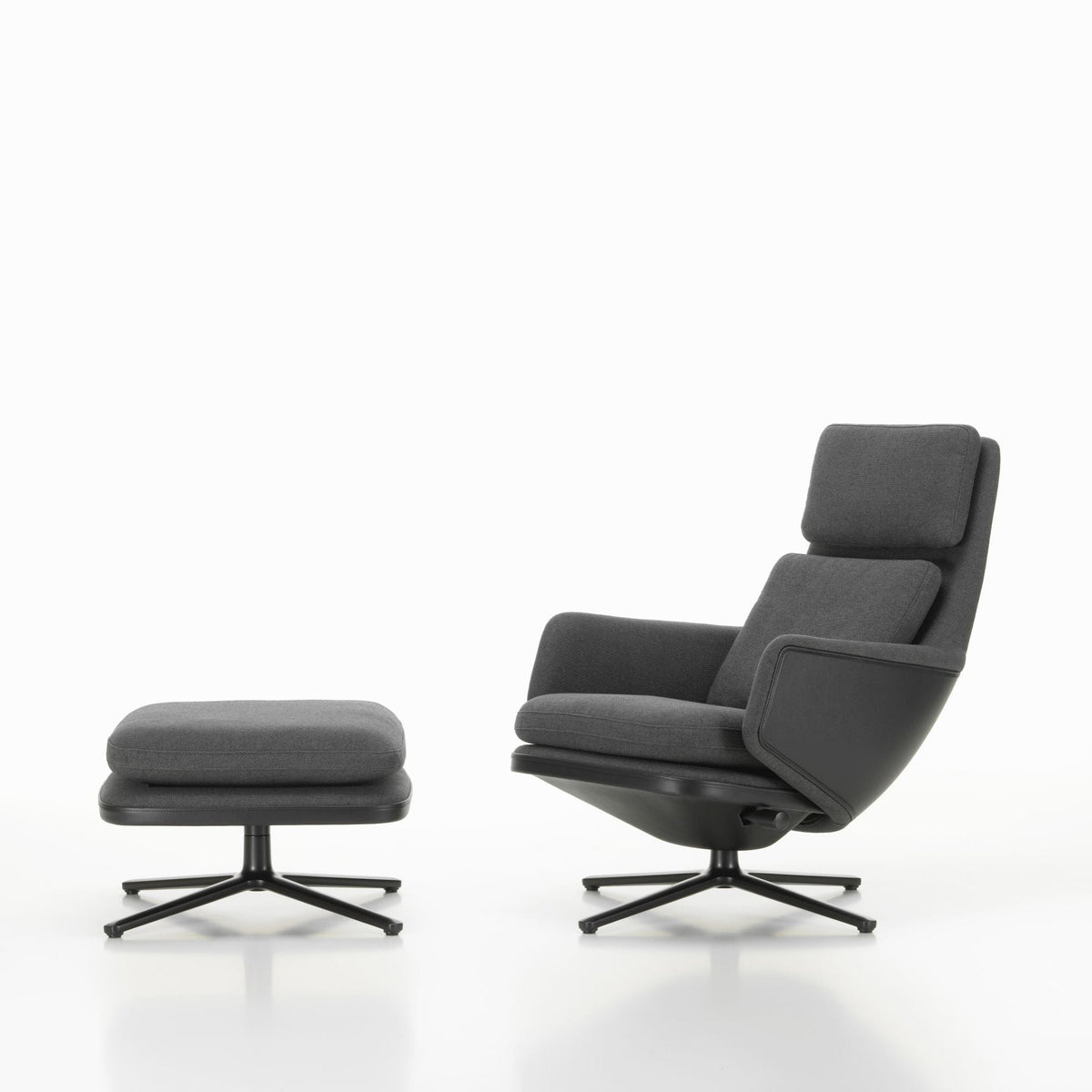Vitra Grand Relax Loungesessel drehbar mit Ottoman hoher Sessel & Hocker