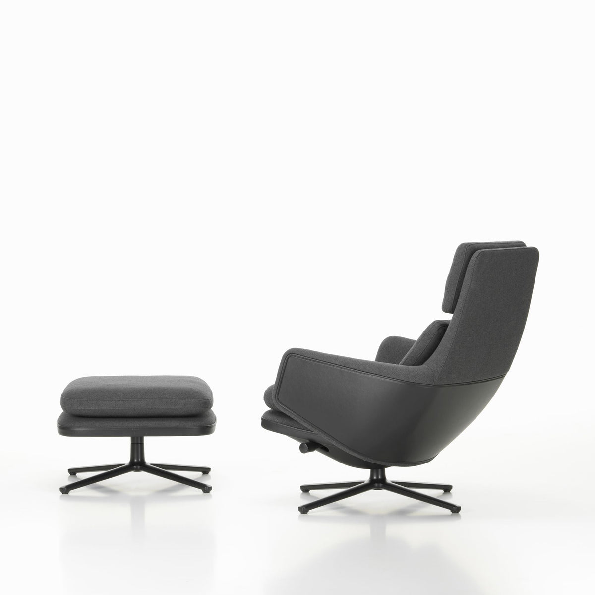 Vitra Grand Relax Loungesessel drehbar mit Ottoman hoher Sessel & Hocker
