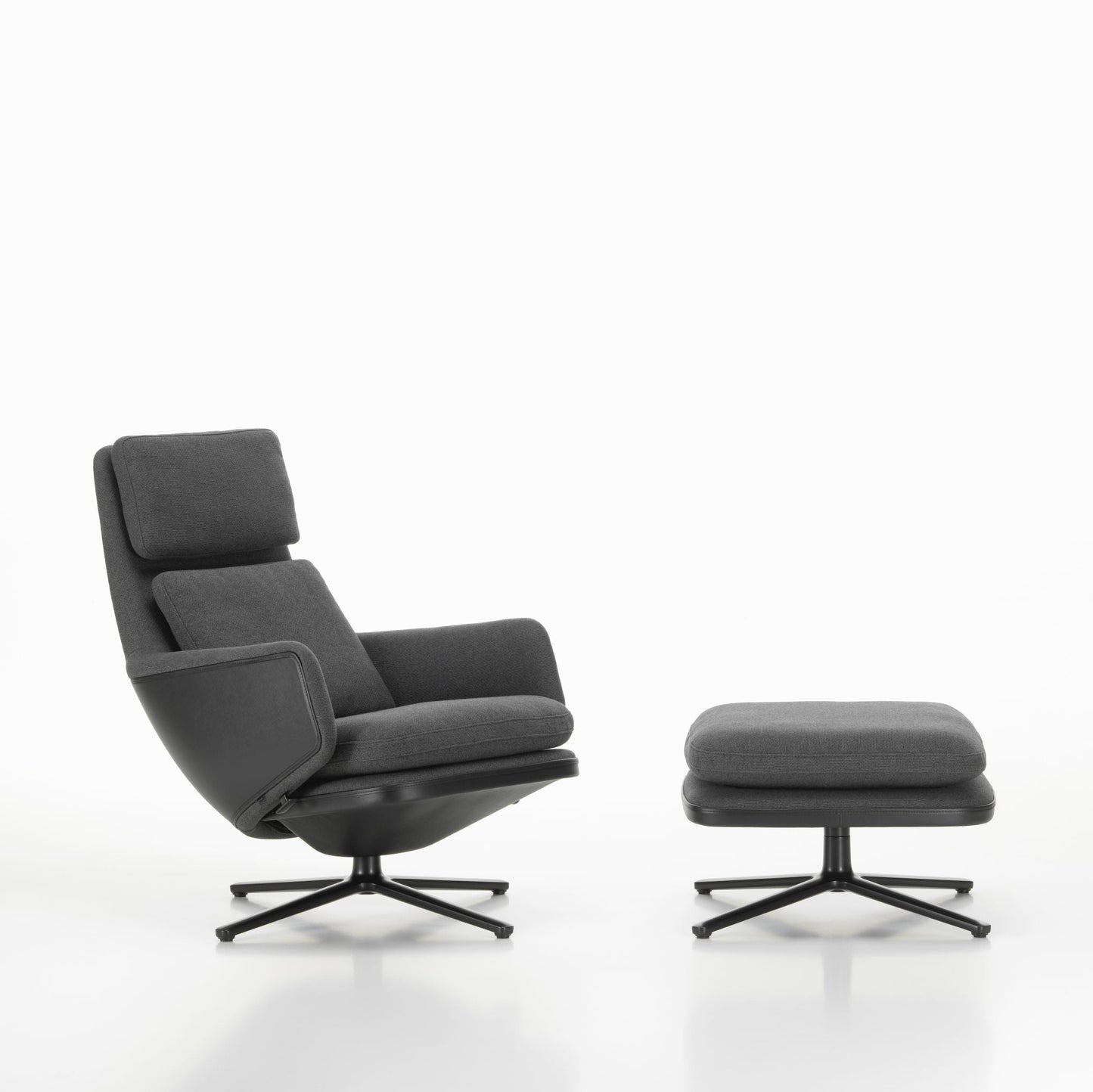 Vitra Grand Relax Loungesessel drehbar mit Ottoman hoher Sessel & Hocker