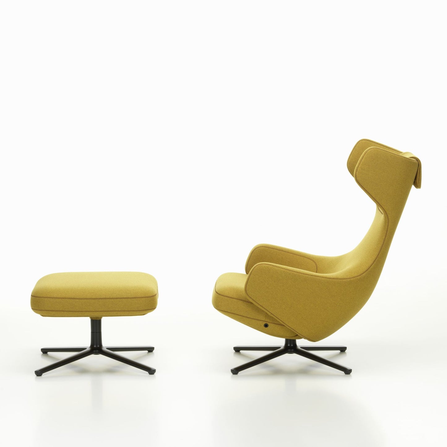 Vitra Grand Repos Loungesessel drehbar mit Ottoman Ohrensessel & Hocker
