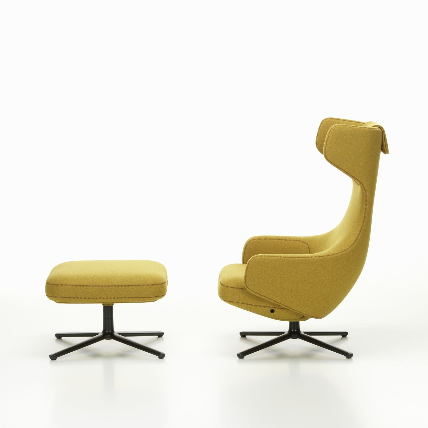 Vitra Grand Repos Loungesessel drehbar mit Ottoman Ohrensessel & Hocker