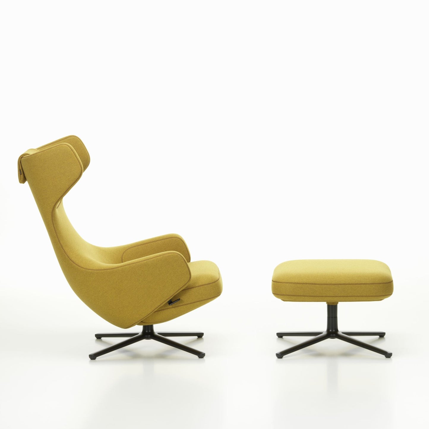 Vitra Grand Repos Loungesessel drehbar mit Ottoman Ohrensessel & Hocker