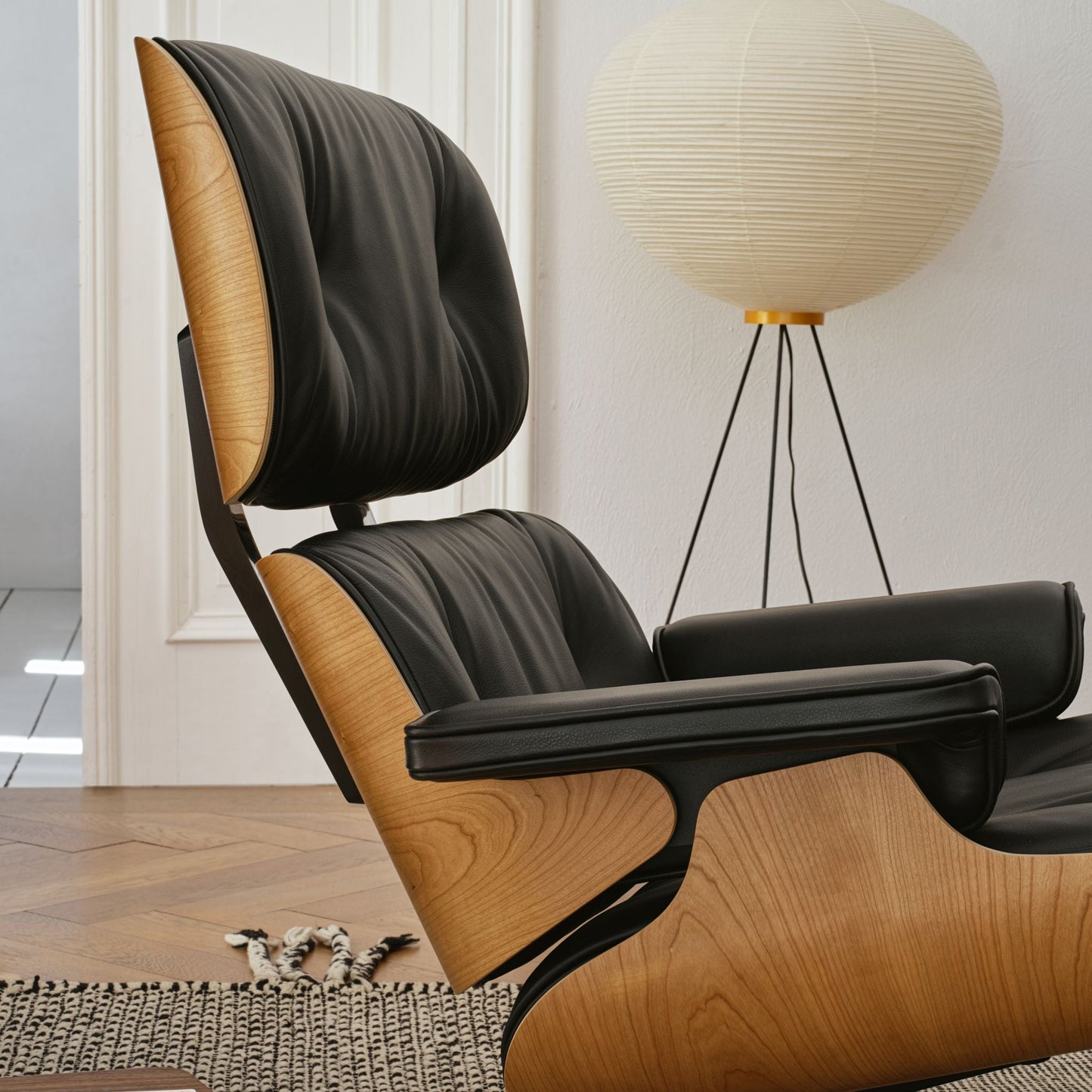 Vitra Eames Lounge Chair Relax-Sessel einzeln Stoff / Leder & Furnier