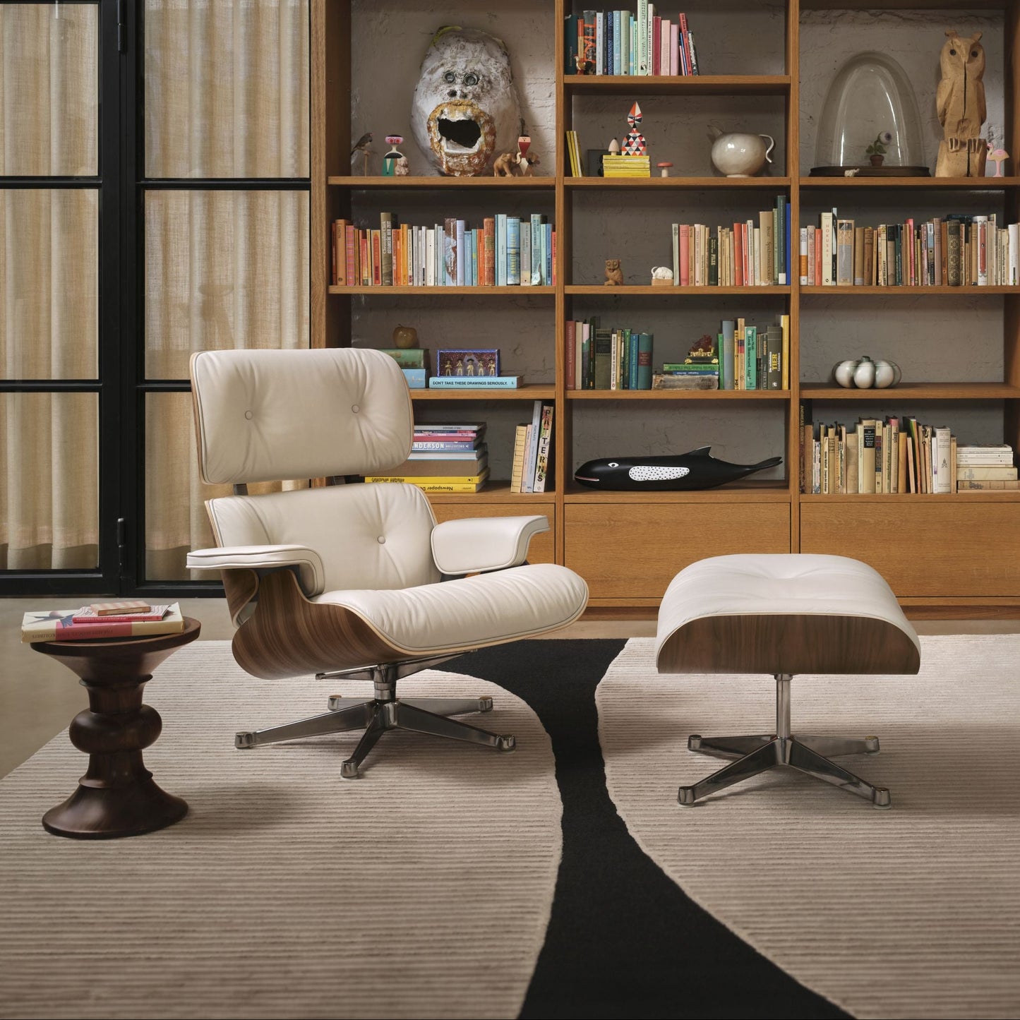 Vitra Eames Lounge Chair & Ottoman Relax-Sessel mit Hocker Stoff / Leder