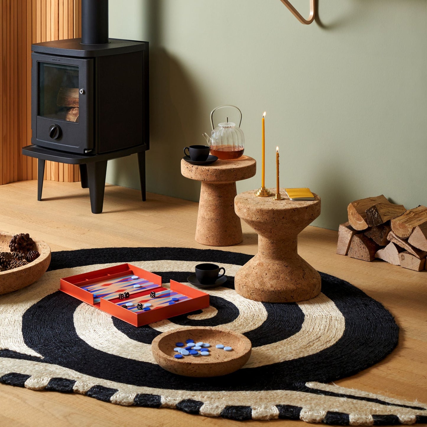 Vitra Cork Family Jasper Morrison Hocker Beistelltisch rund