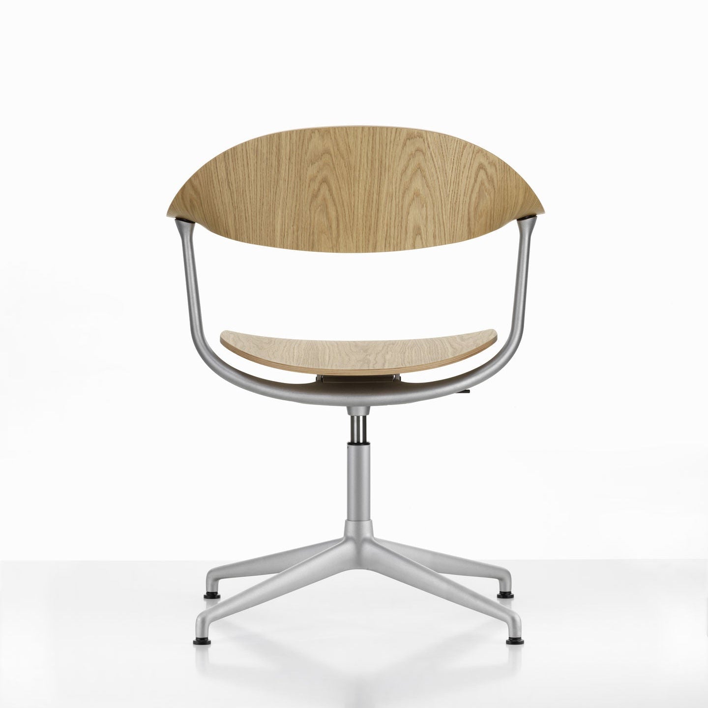 Vitra Mynt Bürostuhl Eiche natur 4-Stern-Aluminiumfuß