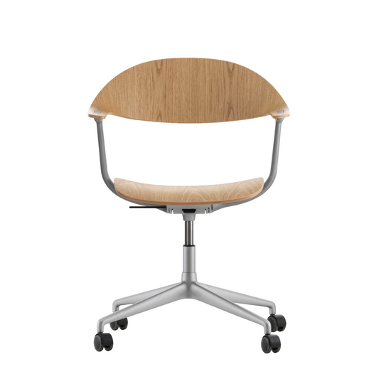 Vitra Mynt Bürostuhl Eiche natur 4-Stern-Aluminiumfuß