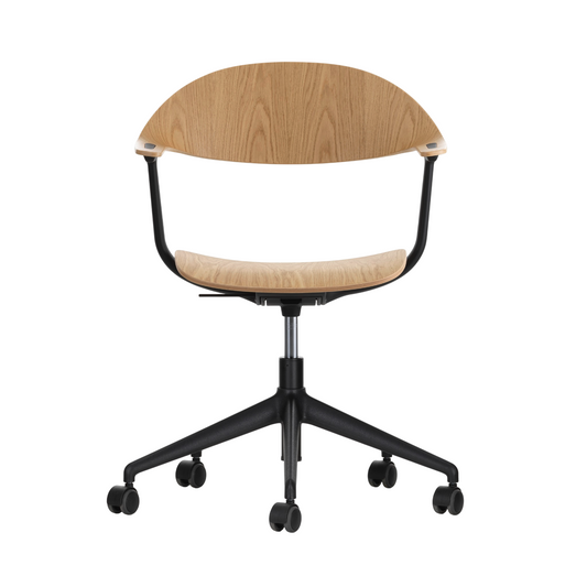Vitra Mynt Bürostuhl Eiche natur 5-Stern-Fuß Kunststoff
