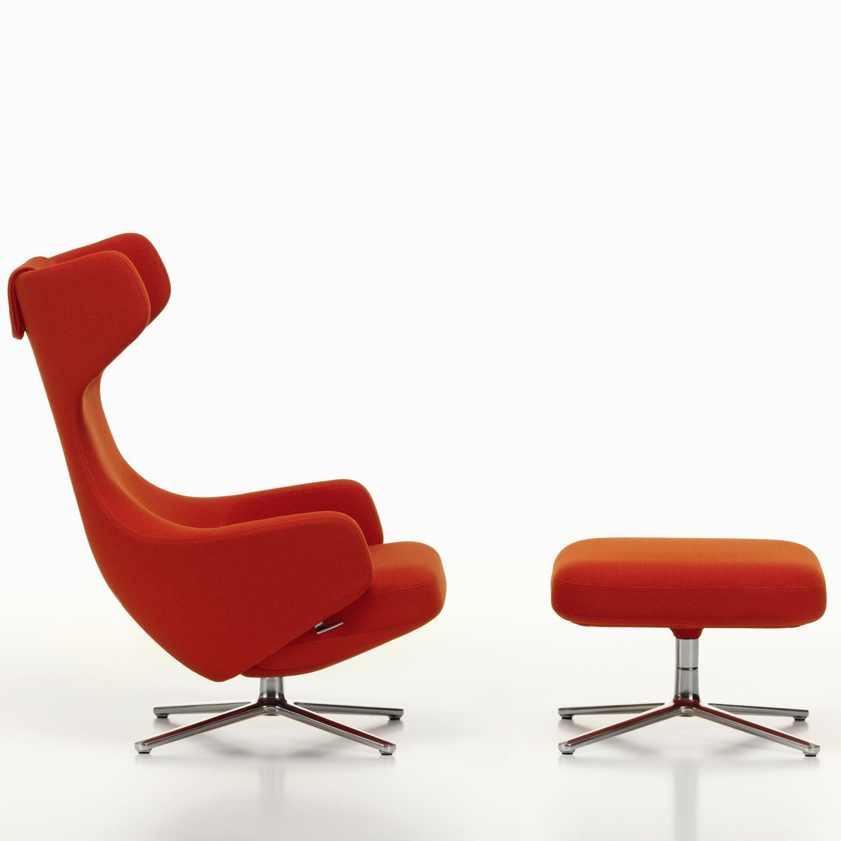 Vitra Grand Repos Loungesessel drehbar mit Ottoman Ohrensessel & Hocker