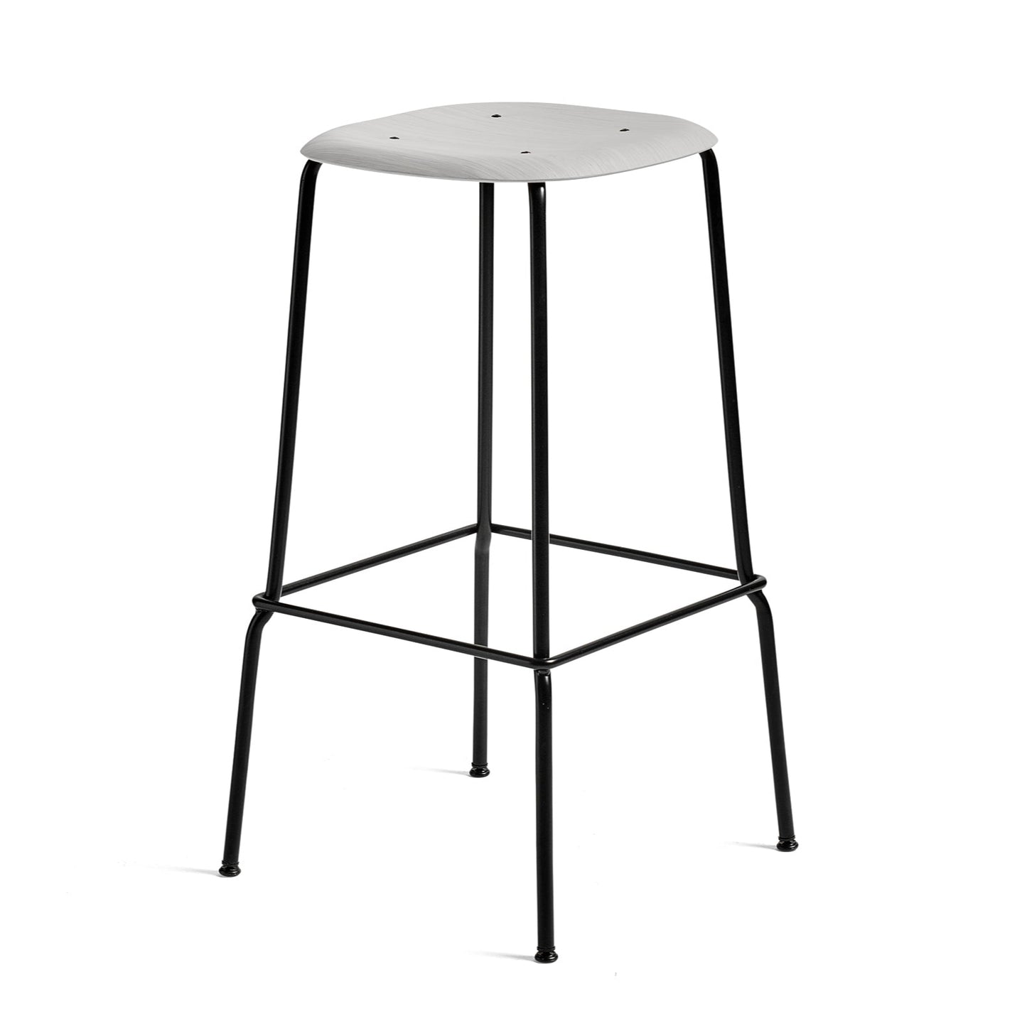 Hay Soft Edge 80 Barhocker – Sitz Schichtholz Eichenfurnier Gestell 4-Fuß