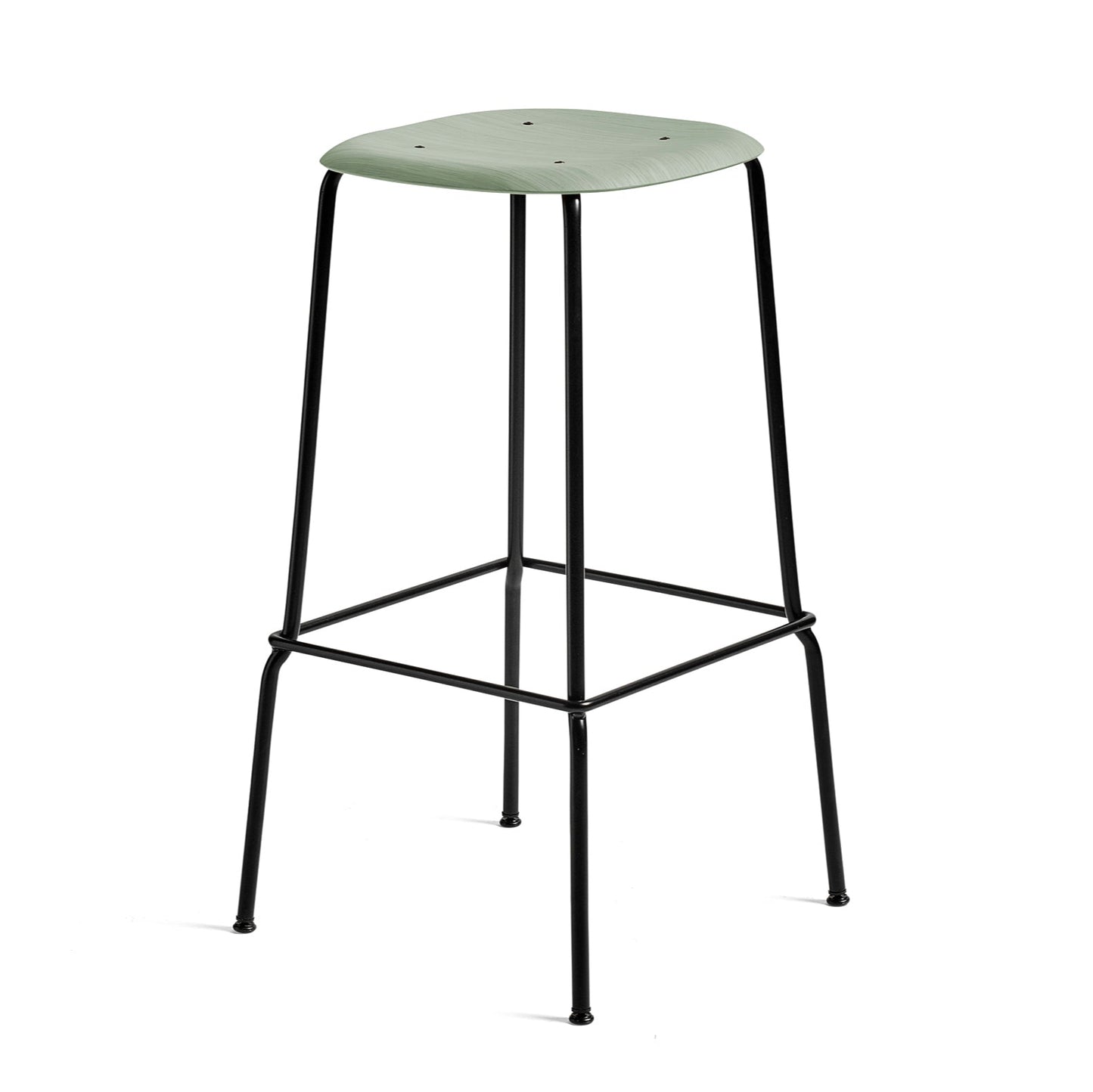 Hay Soft Edge 80 Barhocker – Sitz Schichtholz Eichenfurnier Gestell 4-Fuß