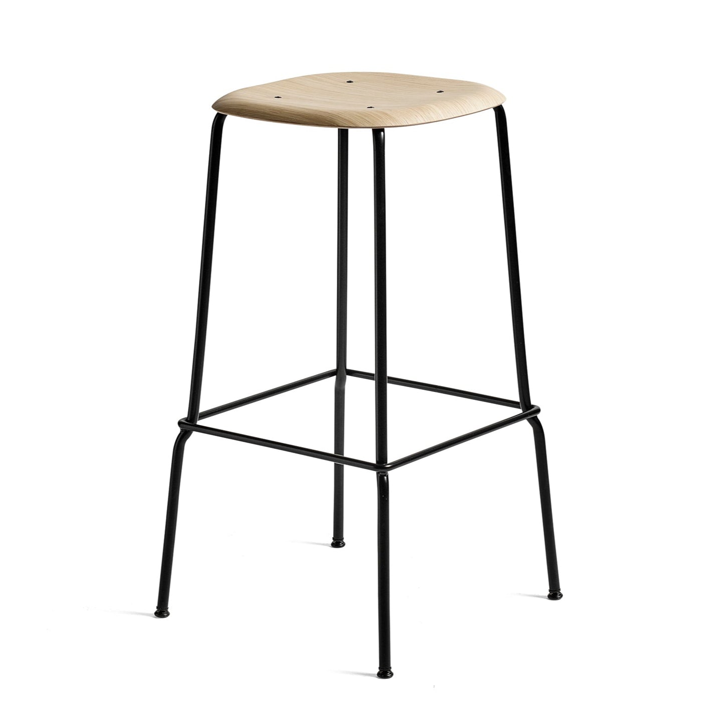 Hay Soft Edge 80 Barhocker – Sitz Schichtholz Eichenfurnier Gestell 4-Fuß