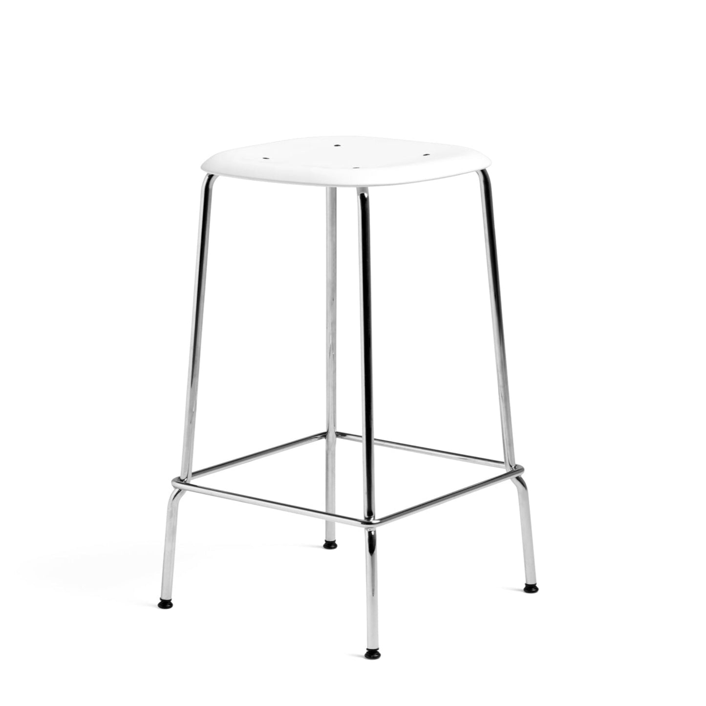 Hay Soft Edge 85 Barhocker Kunststoffsitz organisch geformt 4-Fuß weiß / chrom