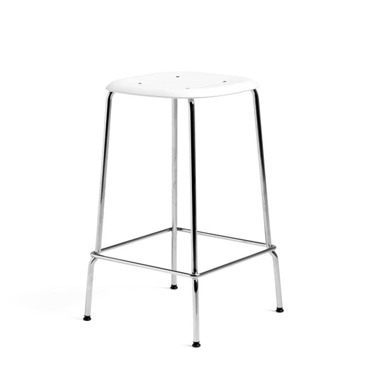 Hay Soft Edge 85 Barhocker Kunststoffsitz organisch geformt 4-Fuß weiß / chrom