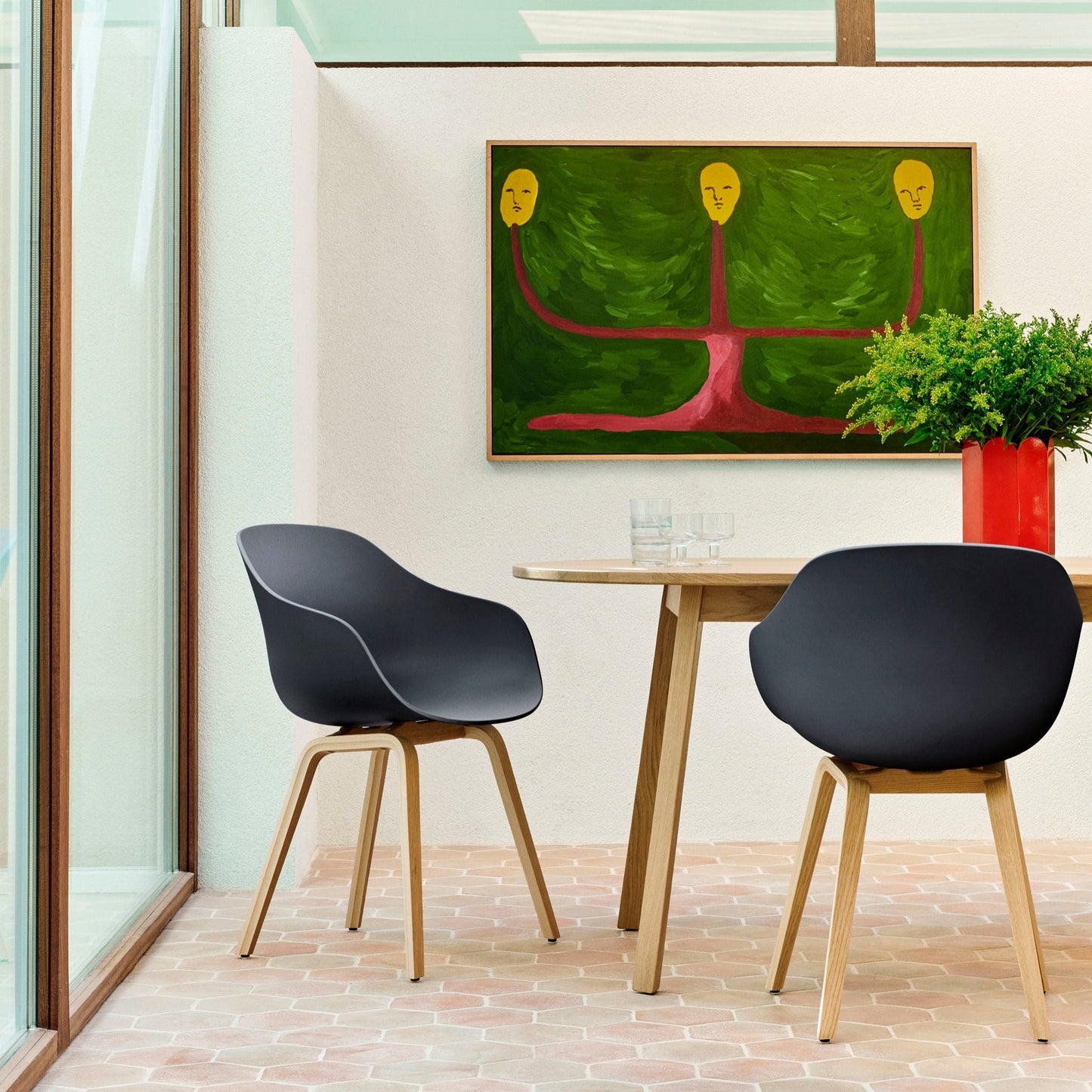 HAY About A Chair AAC 222 Armlehnstuhl Kunststoff Gestell 4-Fuß Sperrholz