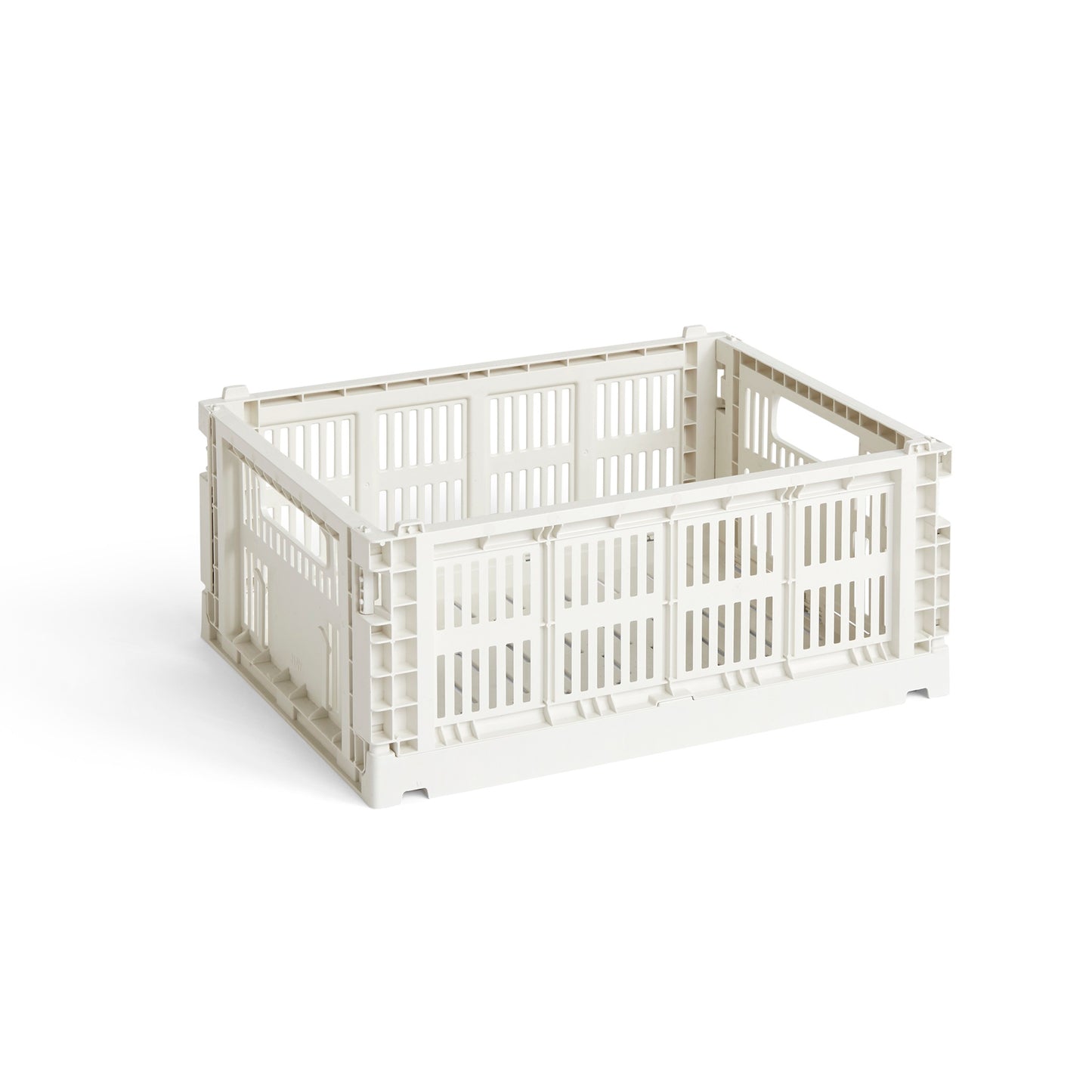 HAY Color Crate Korb Klapp-Box M medium Kunststoff recycelt off white weiß