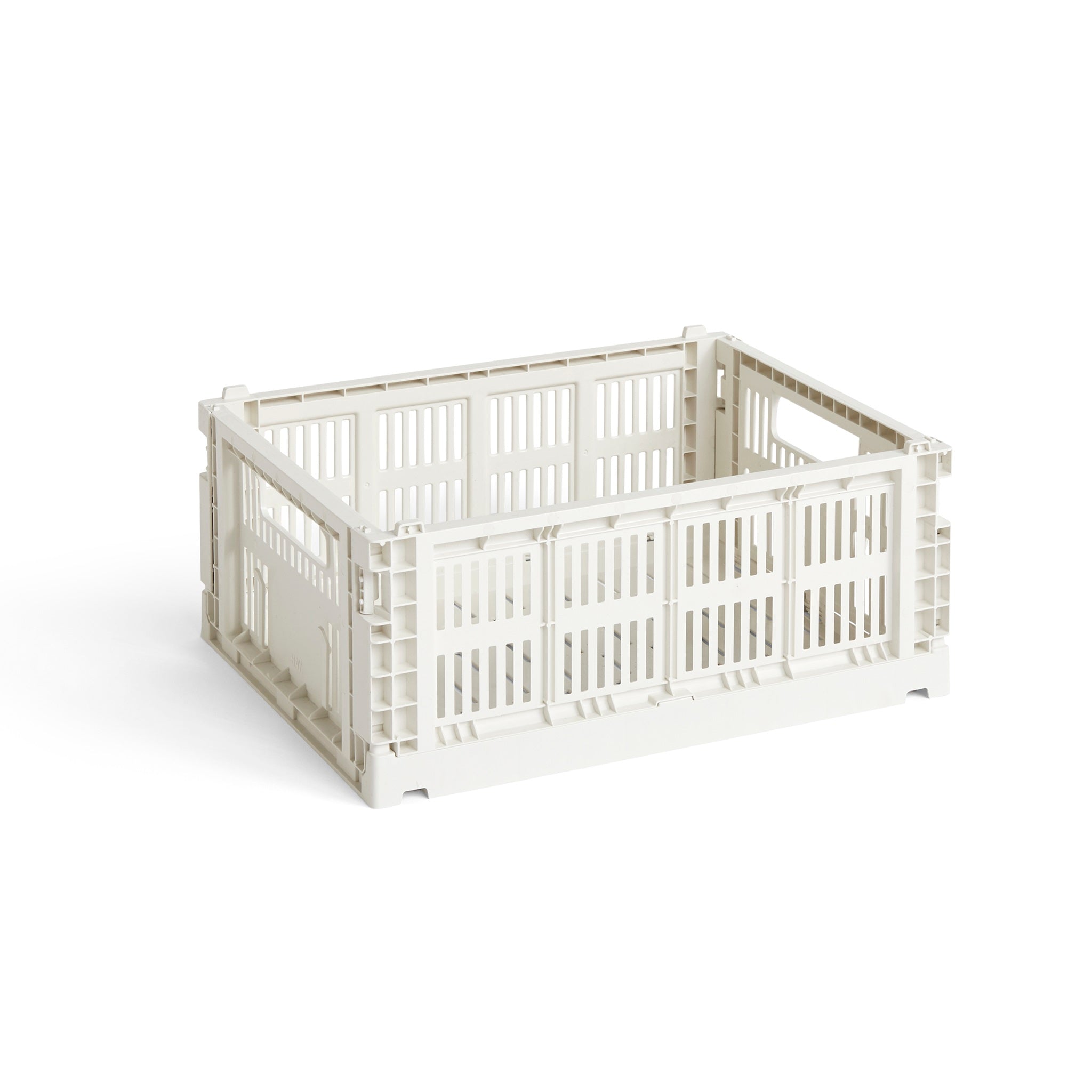 HAY Color Crate Korb Klapp-Box M medium Kunststoff recycelt off white weiß