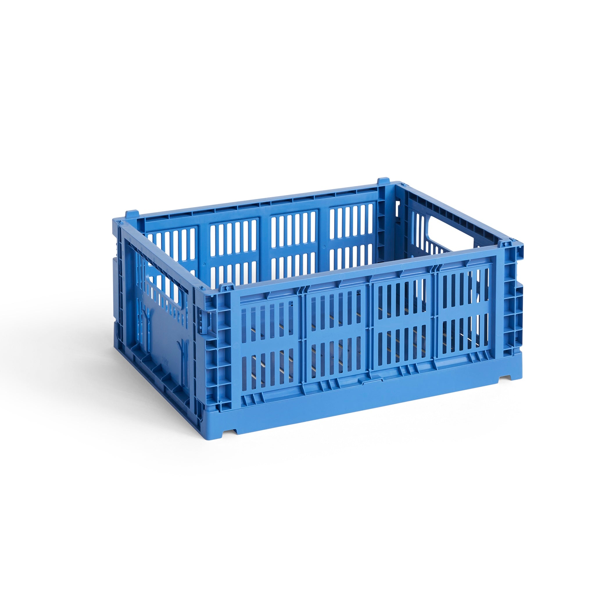 HAY Color Crate Korb Klapp-Box M medium Kunststoff recycelt electric blue blau