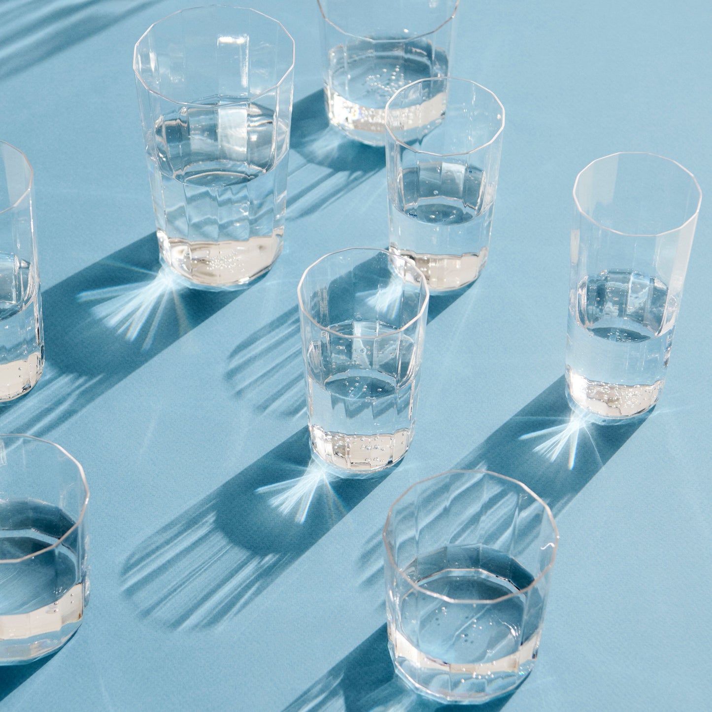 HAY Angle Glas clear Trinkglas M medium facettiert (4er-Set)