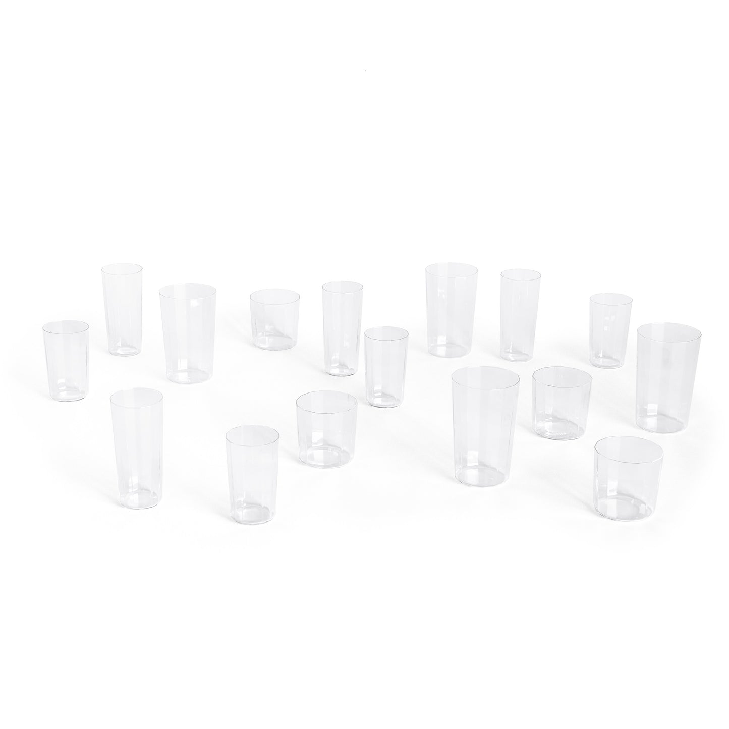 HAY Angle Glas clear Trinkglas M medium facettiert (4er-Set)