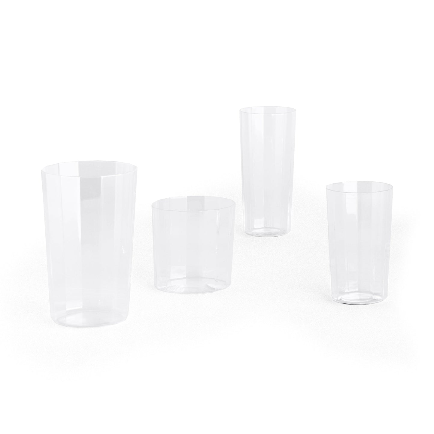 HAY Angle Glas clear Trinkglas M medium facettiert (4er-Set)