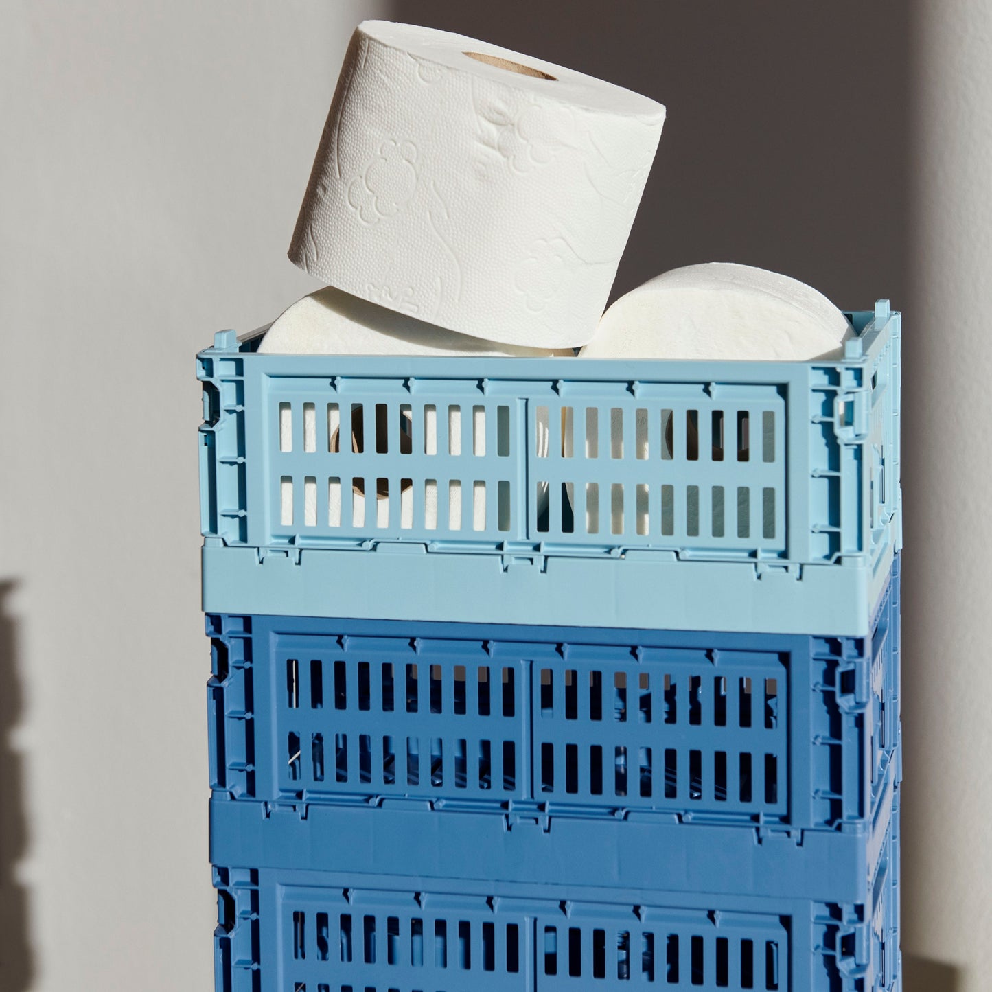 HAY Color Crate Korb Klapp-Box M medium Kunststoff recycelt off white weiß