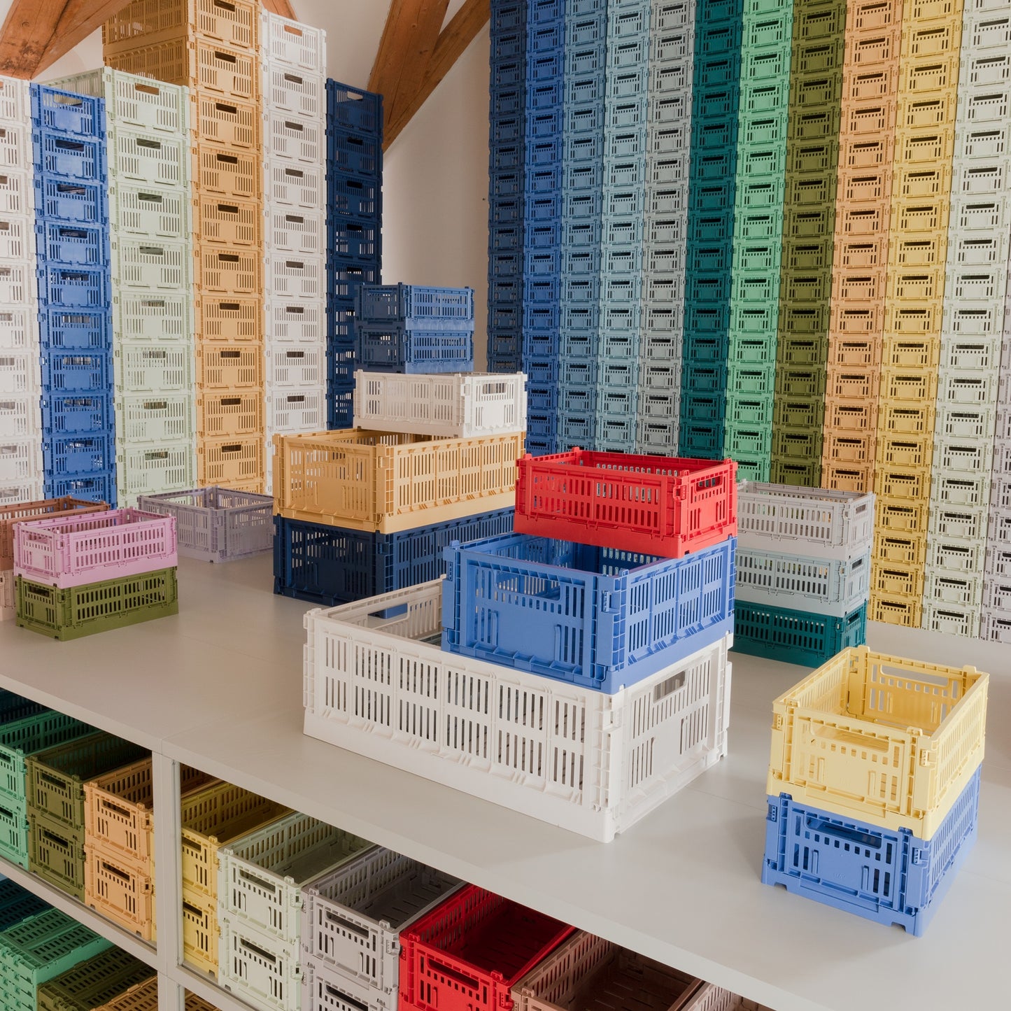 HAY Color Crate Korb Klapp-Box S small Kunststoff recycelt terracotta braun