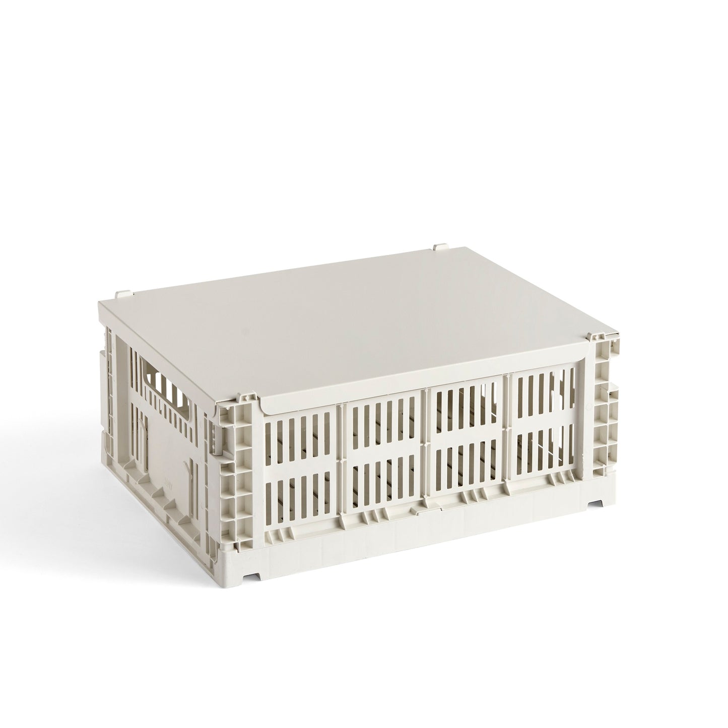 HAY Color Crate Korb Klapp-Box M medium Kunststoff recycelt off white weiß