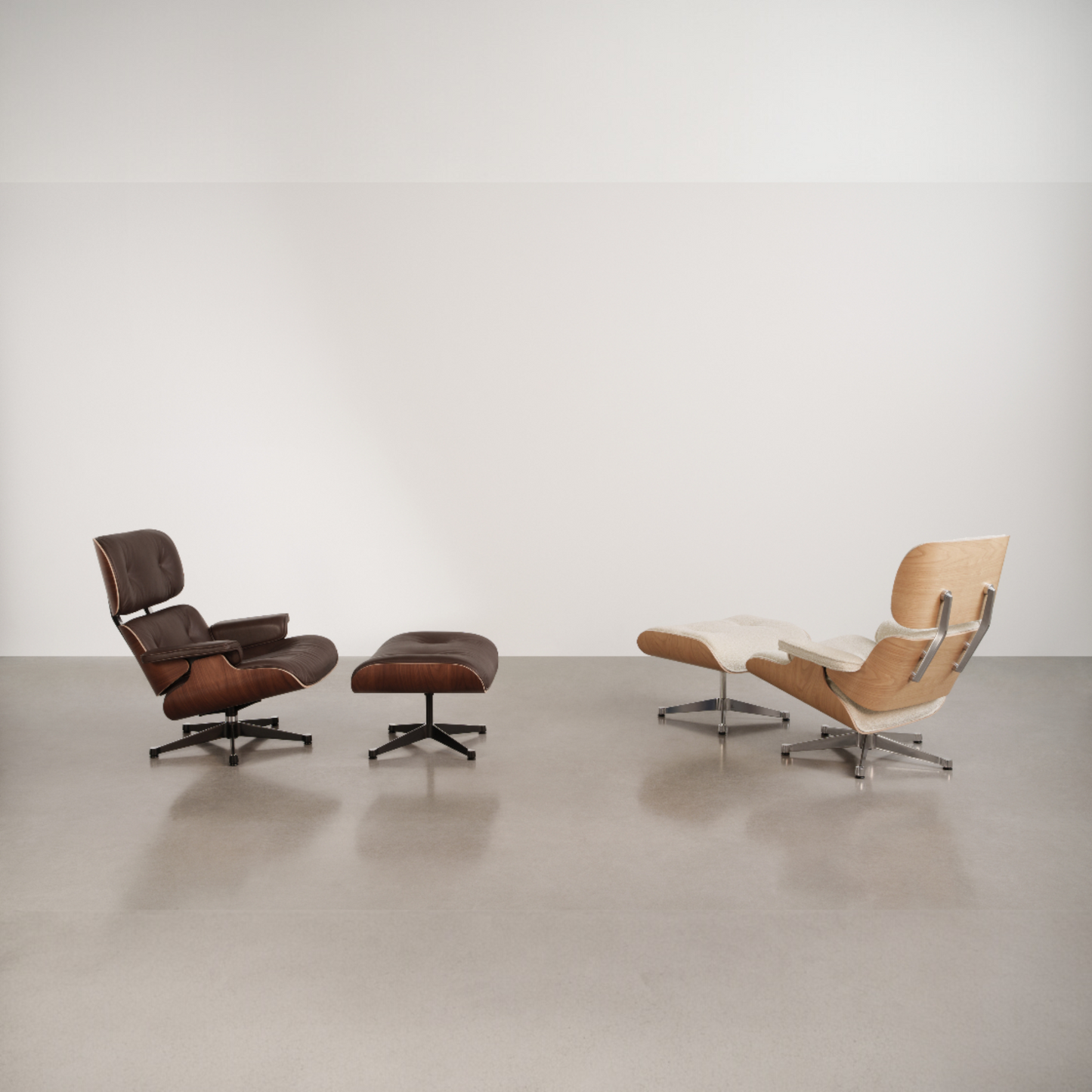 Vitra Eames Lounge Chair & Ottoman Relax-Sessel mit Hocker Stoff / Leder